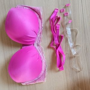 Victoria's Secret push-up bra, brilliant pink.